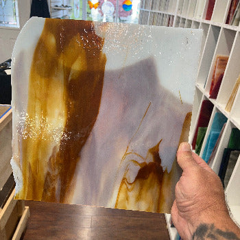 Y96 Root Beer & White – Three Rivers Art Glass